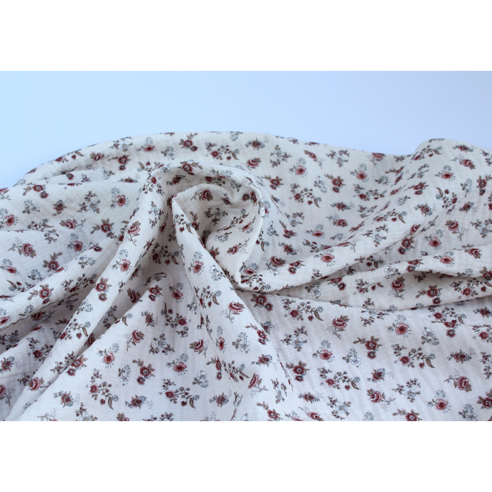 Emma - Double gaze de coton BIO motif exclusif romantique vintage