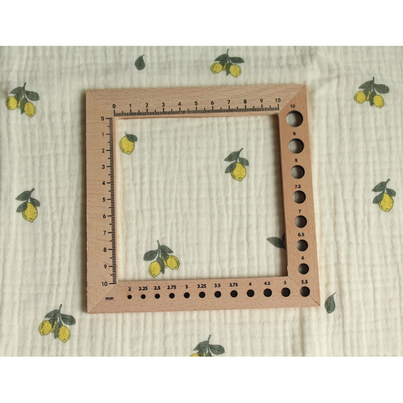 Double gaze de coton BIO écru motif exclusif citrons Tissus issus de l'agriculture biologique  - 3