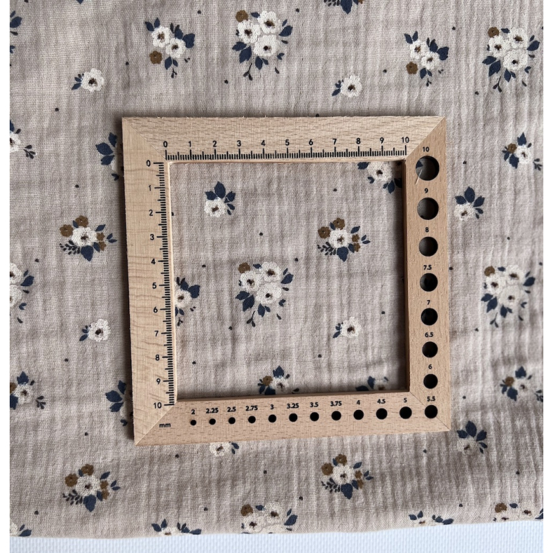 ROZEN - Double gaze de coton BIO grège motif exclusif Rozen Pepper Tissus issus de l'agriculture biologique  - 5