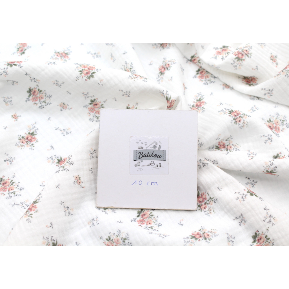 Romance - Double gaze de coton BIO motif exclusif bouquet romantique