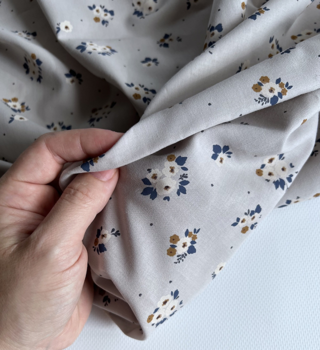 ROZEN - Batiste de coton BIO imprimé exclusif / SILKYNE