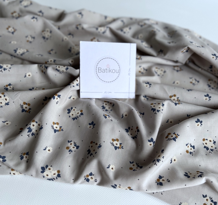 ROZEN - Batiste de coton BIO imprimé exclusif / SILKYNE