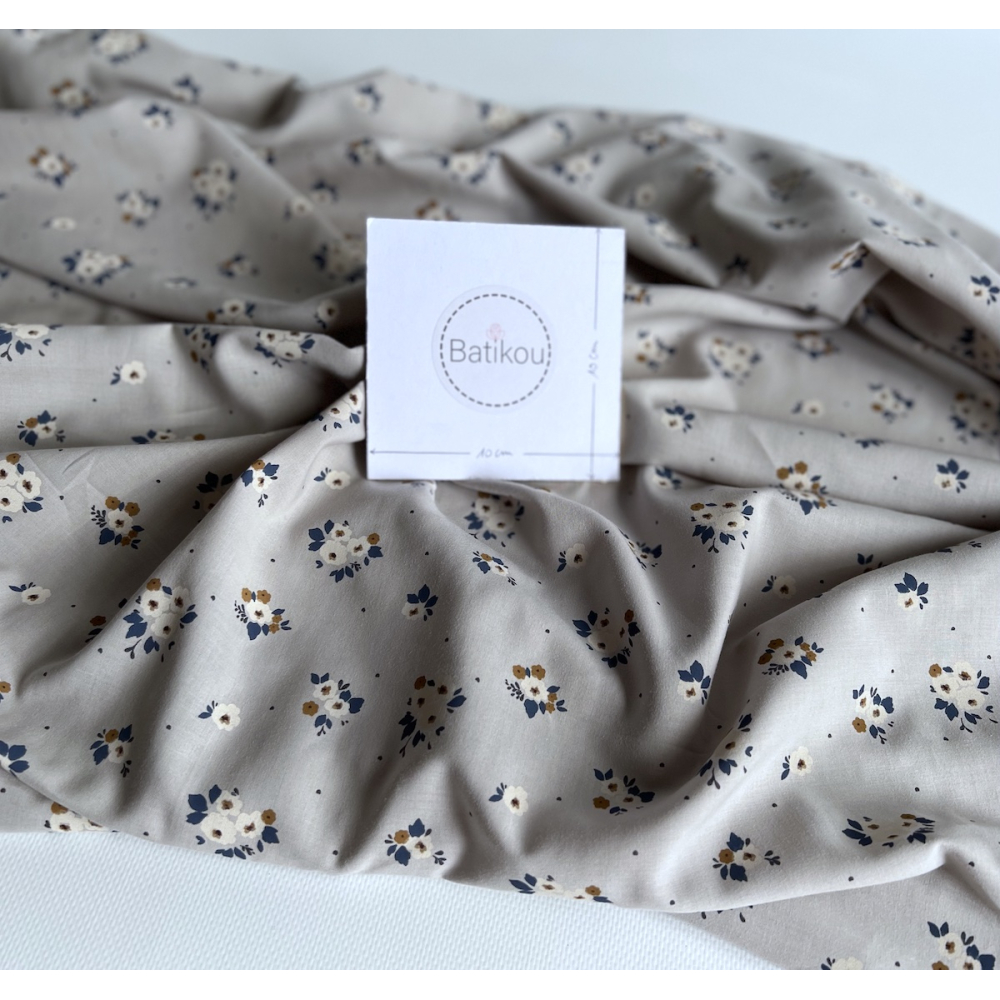 ROZEN - Batiste de coton BIO imprimé exclusif / SILKYNE