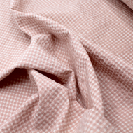 Seersucker / Coton gaufré vichy mini 3mm Nude