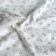 ROZEN - Double gaze de coton BIO blanc motif exclusif