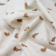 Plumetis de coton écru imprimé exclusif Hana Tissus issus de l'agriculture biologique  - 1