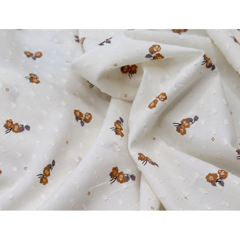 Plumetis de coton écru imprimé exclusif Hana Tissus issus de l'agriculture biologique  - 4