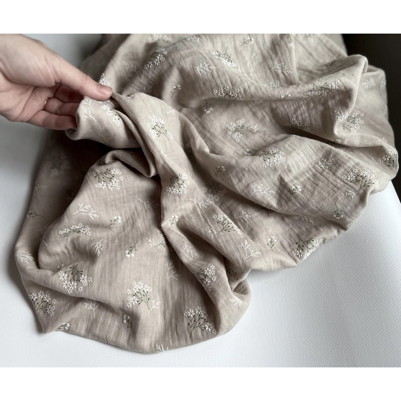 Camomille - Double gaze de coton BIO Pepper motif exclusif