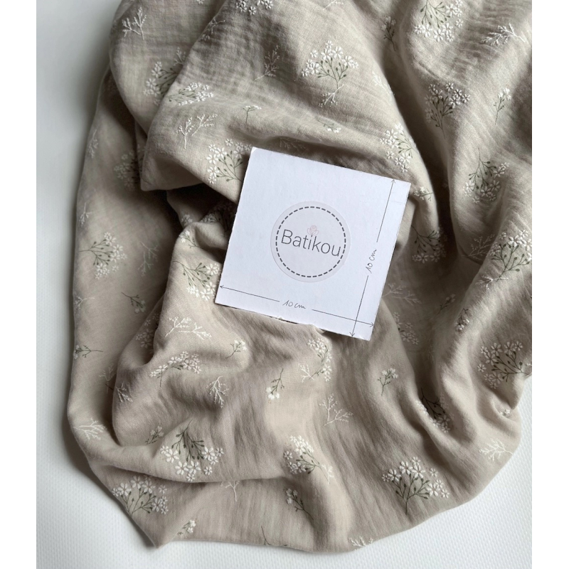 Camomille - Double gaze de coton BIO Pepper motif exclusif