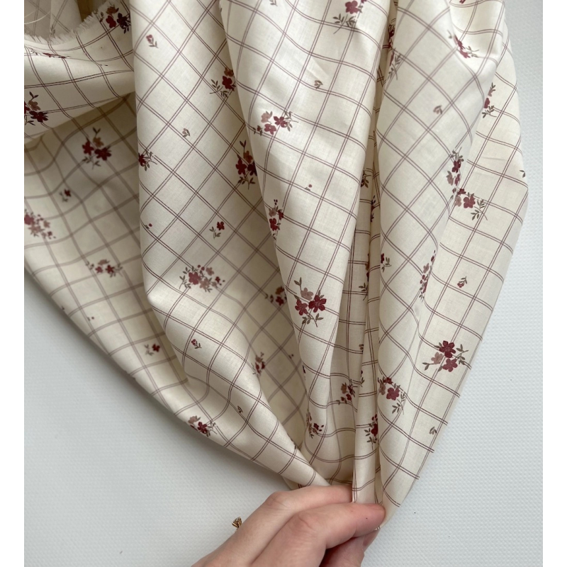 Laure - Batiste de coton Silkyne BIO imprimé exclusif Tissus issus de l'agriculture biologique  - 2