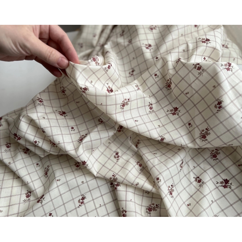 Laure - Batiste de coton Silkyne BIO imprimé exclusif Tissus issus de l'agriculture biologique  - 3