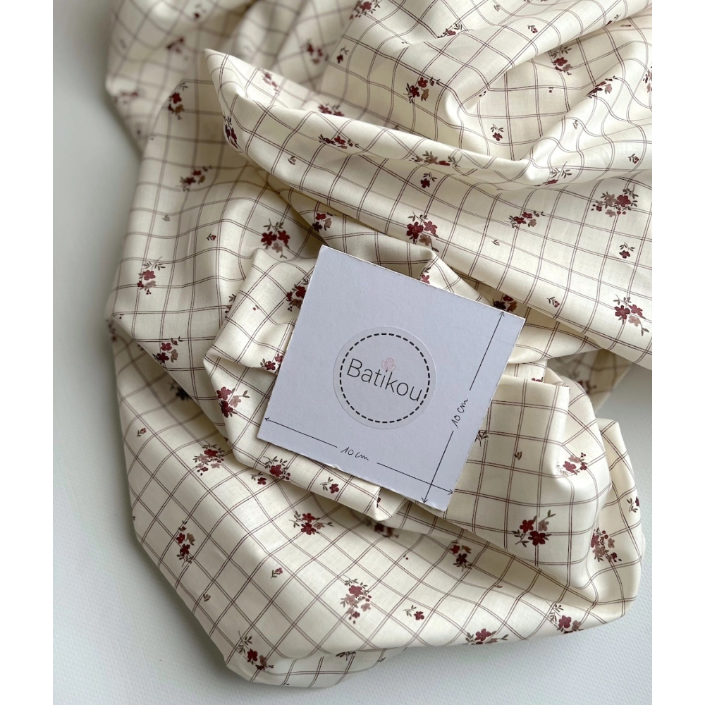 Laure - Batiste de coton Silkyne BIO imprimé exclusif Tissus issus de l'agriculture biologique  - 5