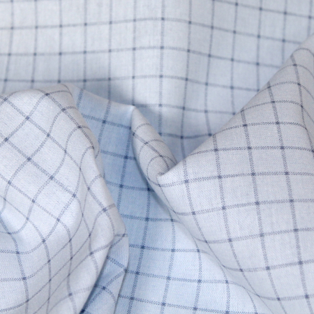 Chambray coton bleu à carreaux Chambray coton bleu à carreaux