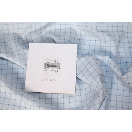 Chambray coton bleu à carreaux Chambray coton bleu à carreaux