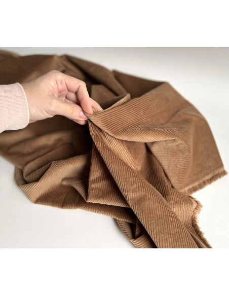 Velours à côtes coton organique coloris noix