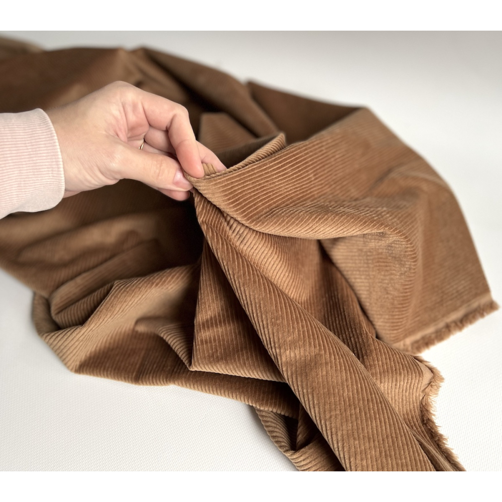 Velours à côtes coton organique coloris noix