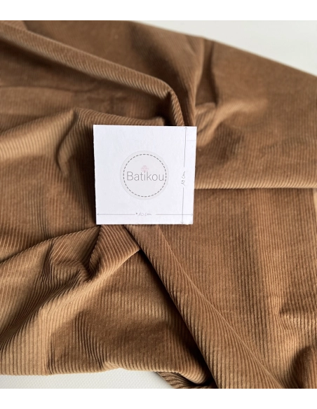 Velours à côtes coton organique coloris noix