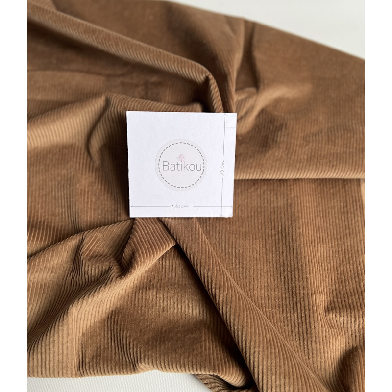 Velours à côtes coton organique coloris noix