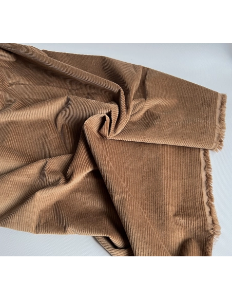 Velours à côtes coton organique coloris noix