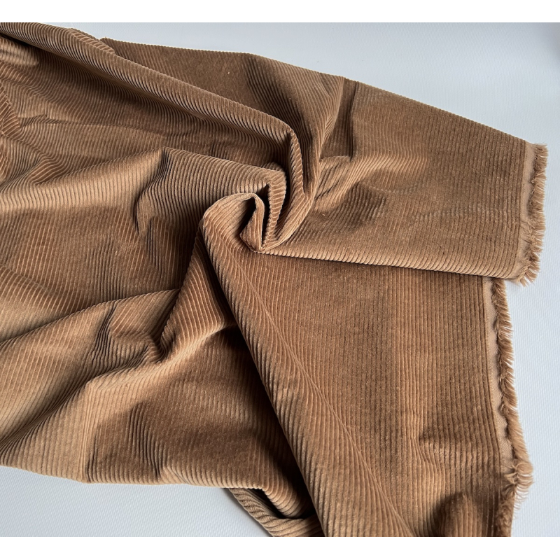 Velours à côtes coton organique coloris noix