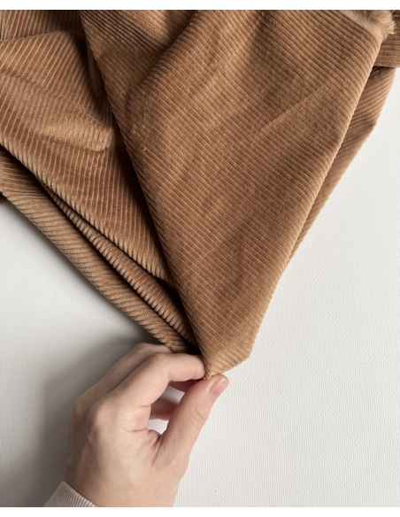 Velours à côtes coton organique coloris noix