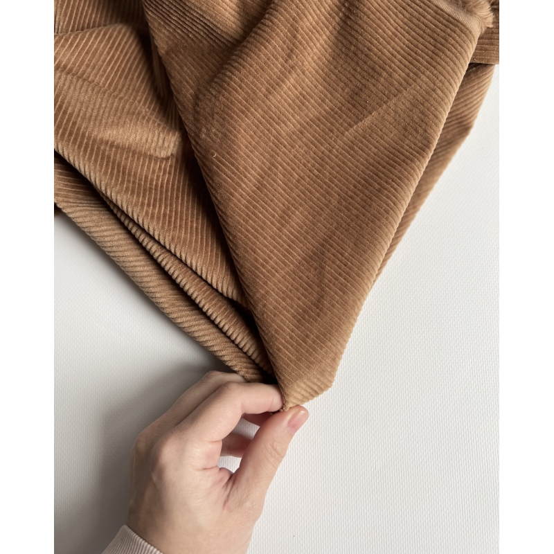 Velours à côtes coton organique coloris noix