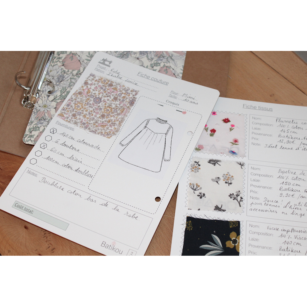 Fiche d'organisation couture planner 