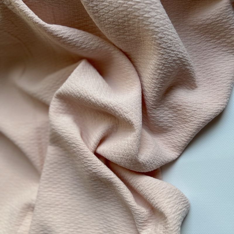 BAYA - Double de coton texturée losanges coloris rose poudré