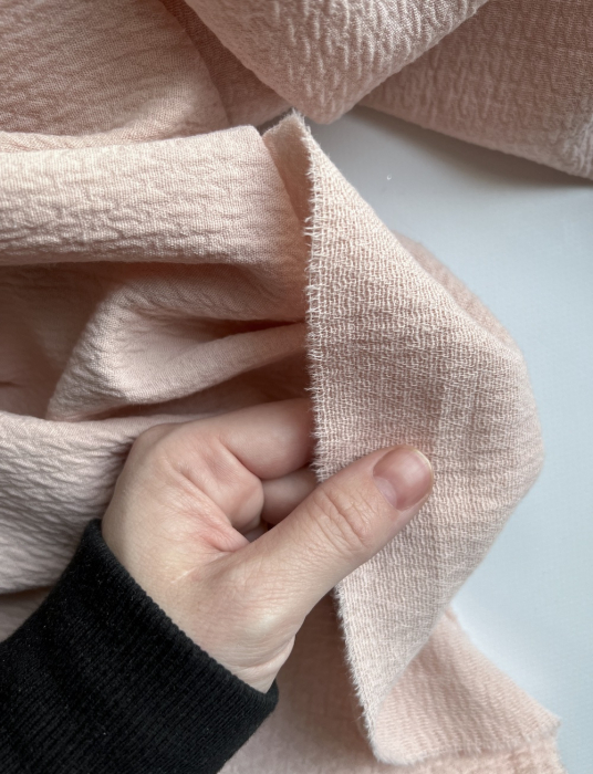 BAYA - Double de coton texturée losanges coloris rose poudré