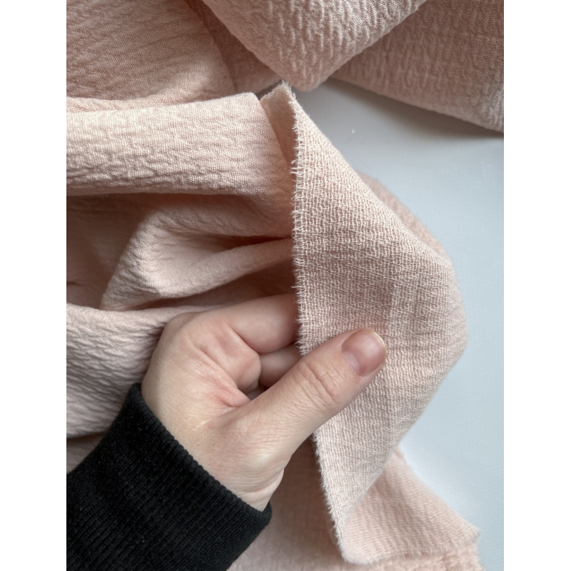 BAYA - Double de coton texturée losanges coloris rose poudré