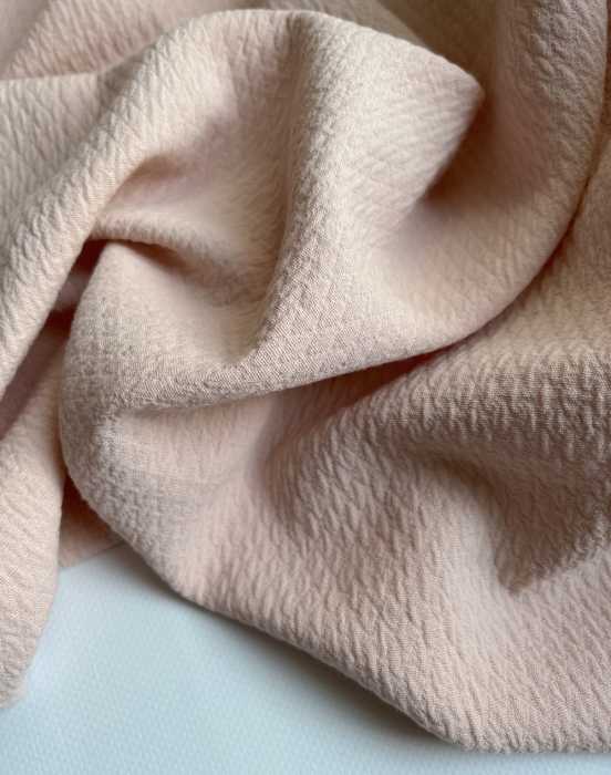 BAYA - Double de coton texturée losanges coloris rose poudré