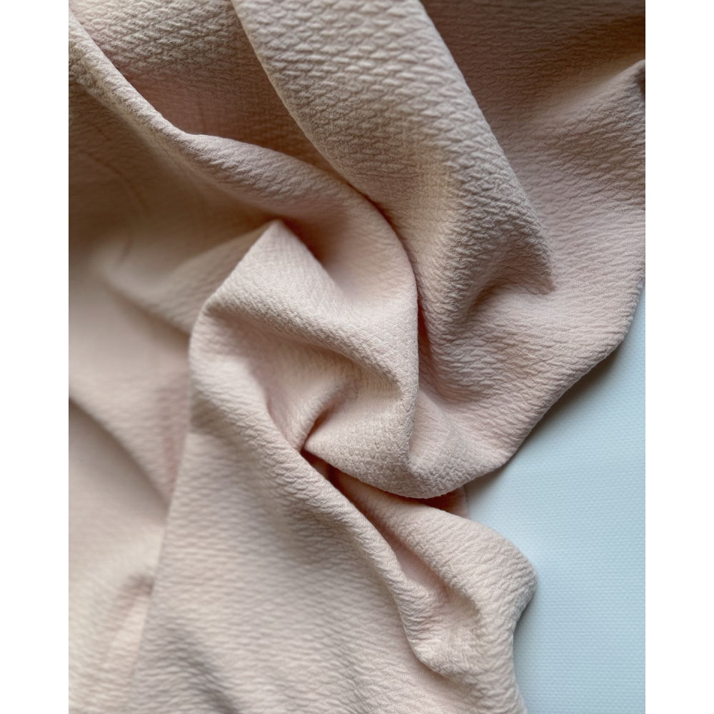 BAYA - Double de coton texturée losanges coloris rose poudré