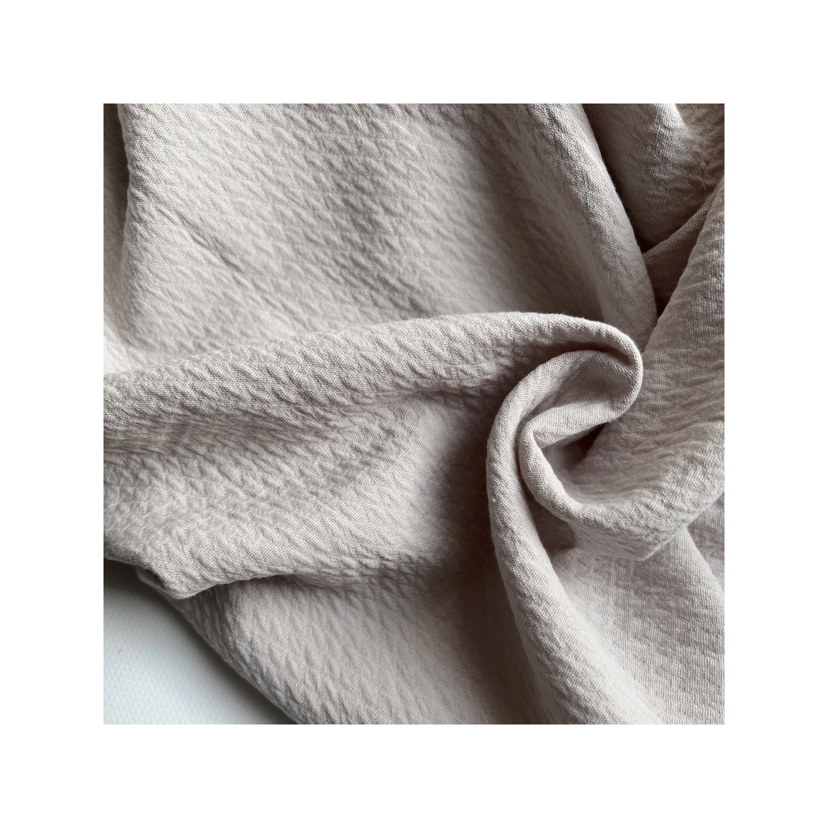 BAYA - Double de coton texturée losanges coloris grège BAYA - Double de coton texturée losanges coloris grège