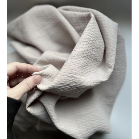 BAYA - Double de coton texturée losanges coloris grège BAYA - Double de coton texturée losanges coloris grège