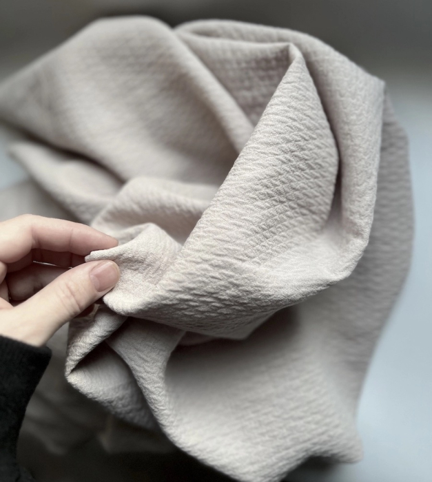 BAYA - Double de coton texturée losanges coloris grège