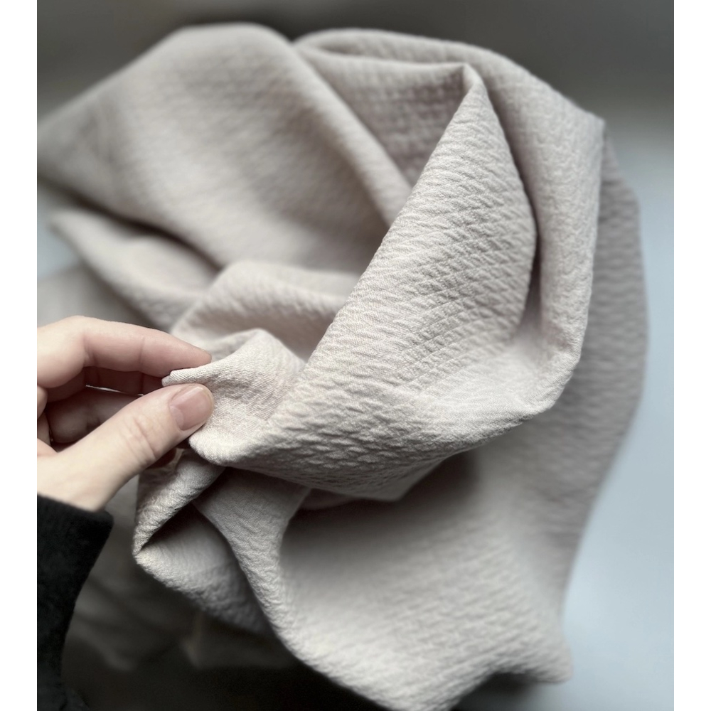 BAYA - Double de coton texturée losanges coloris grège