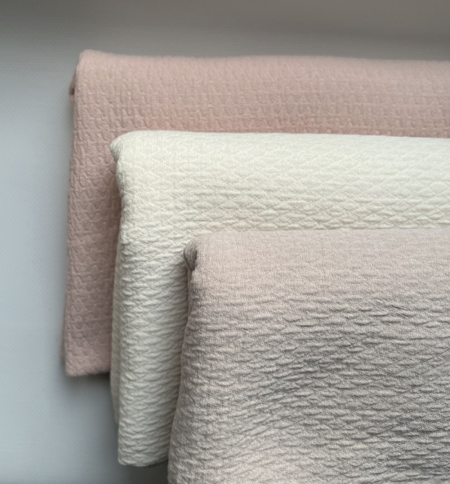 BAYA - Double de coton texturée losanges coloris grège