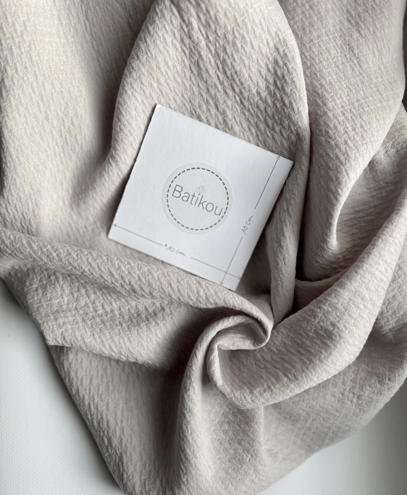 BAYA - Double de coton texturée losanges coloris grège