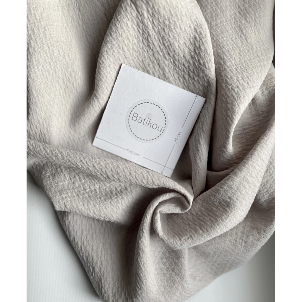 BAYA - Double de coton texturée losanges coloris grège