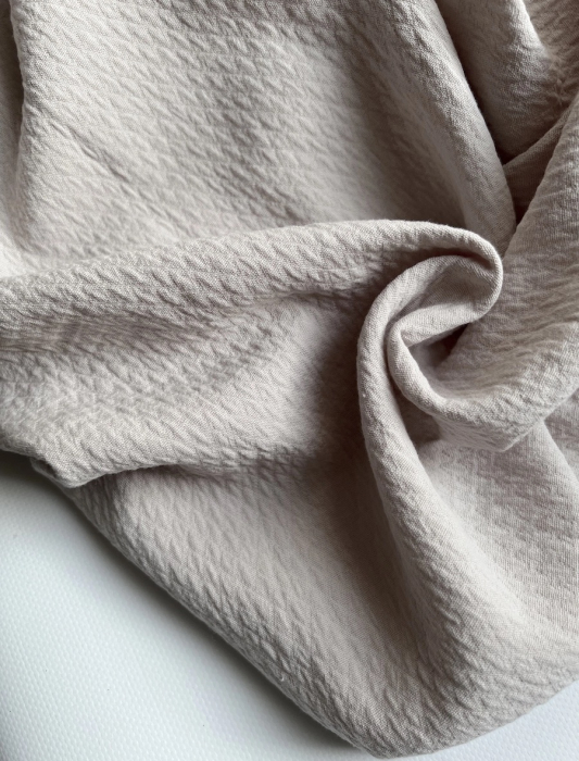 BAYA - Double de coton texturée losanges coloris grège