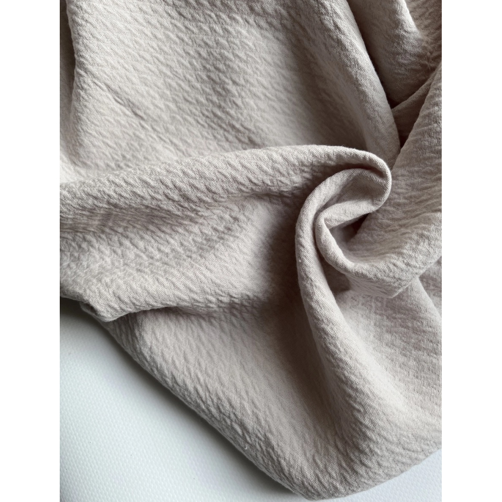 BAYA - Double de coton texturée losanges coloris grège