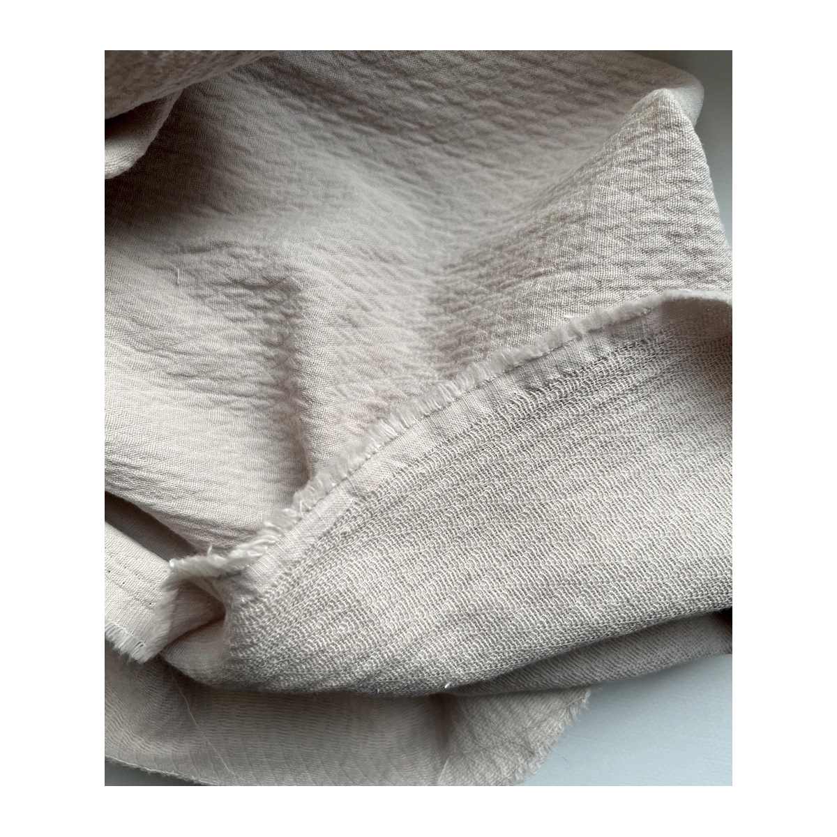 BAYA - Double de coton texturée losanges coloris grège BAYA - Double de coton texturée losanges coloris grège