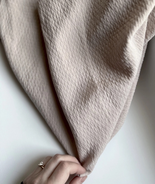 BAYA - Double de coton texturée losanges coloris grège