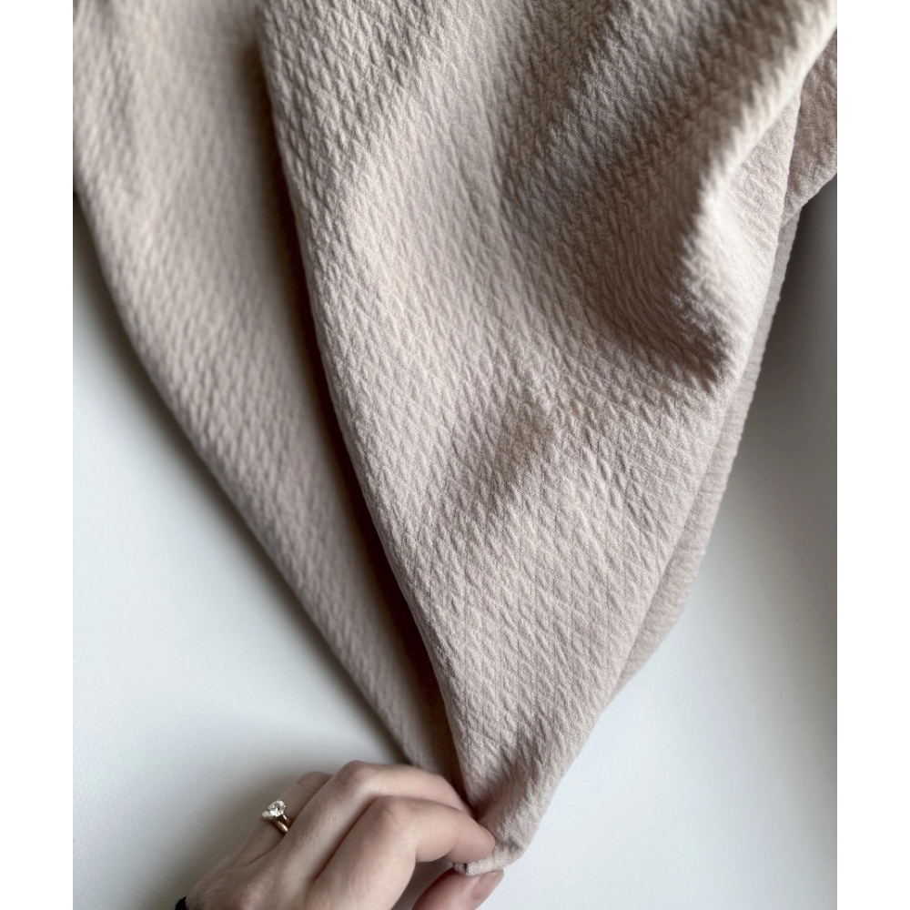 BAYA - Double de coton texturée losanges coloris grège