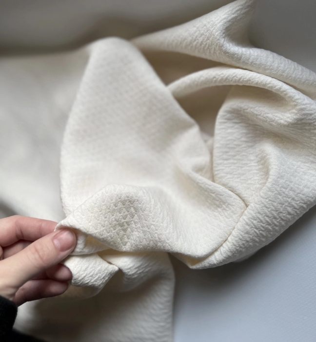 BAYA - Double de coton texturée losanges coloris écru