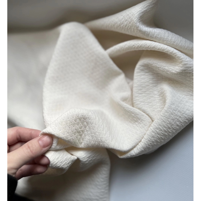 BAYA - Double de coton texturée losanges coloris écru
