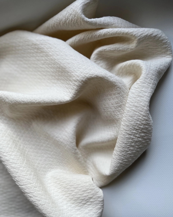 BAYA - Double de coton texturée losanges coloris écru