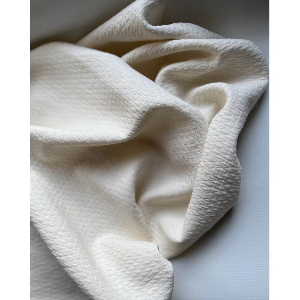 BAYA - Double de coton texturée losanges coloris écru