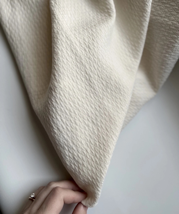 BAYA - Double de coton texturée losanges coloris écru