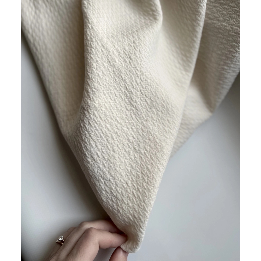 BAYA - Double de coton texturée losanges coloris écru